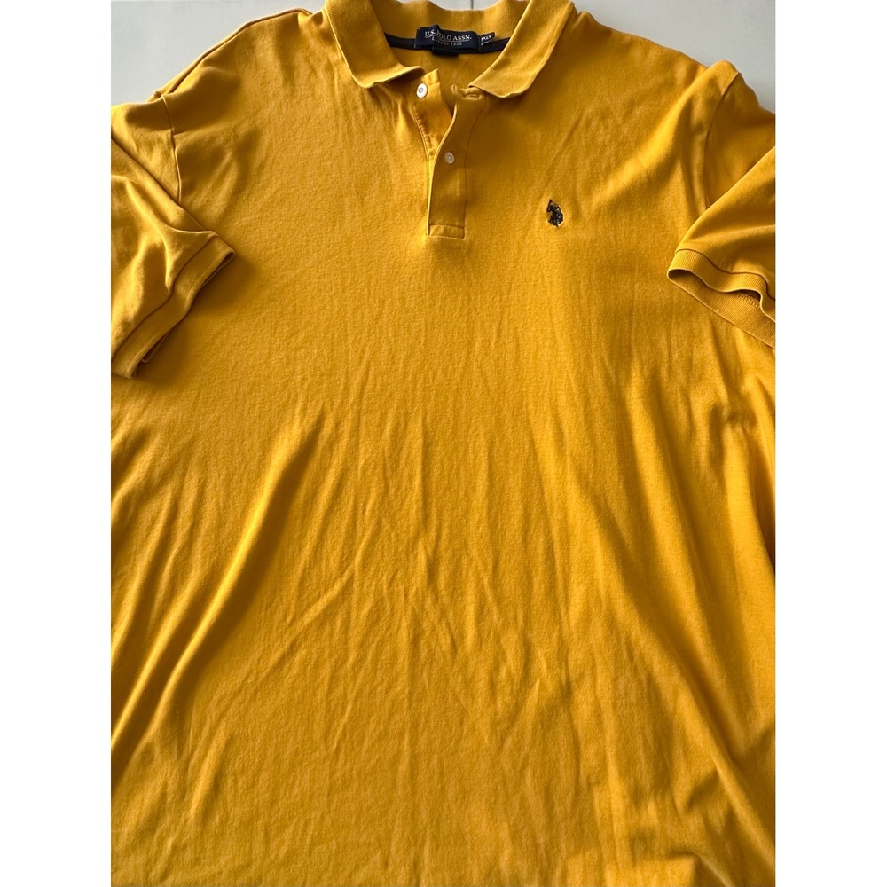 US Polo Assn Mens Mustard Yellow Luxury Feel Cotton Polo Shirt 3XLT